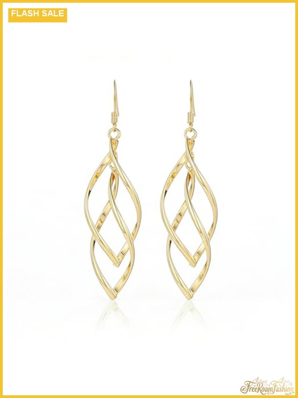 Gold Plated Dangle Drop Earrings Hypoallergenic French Hook Women Gift